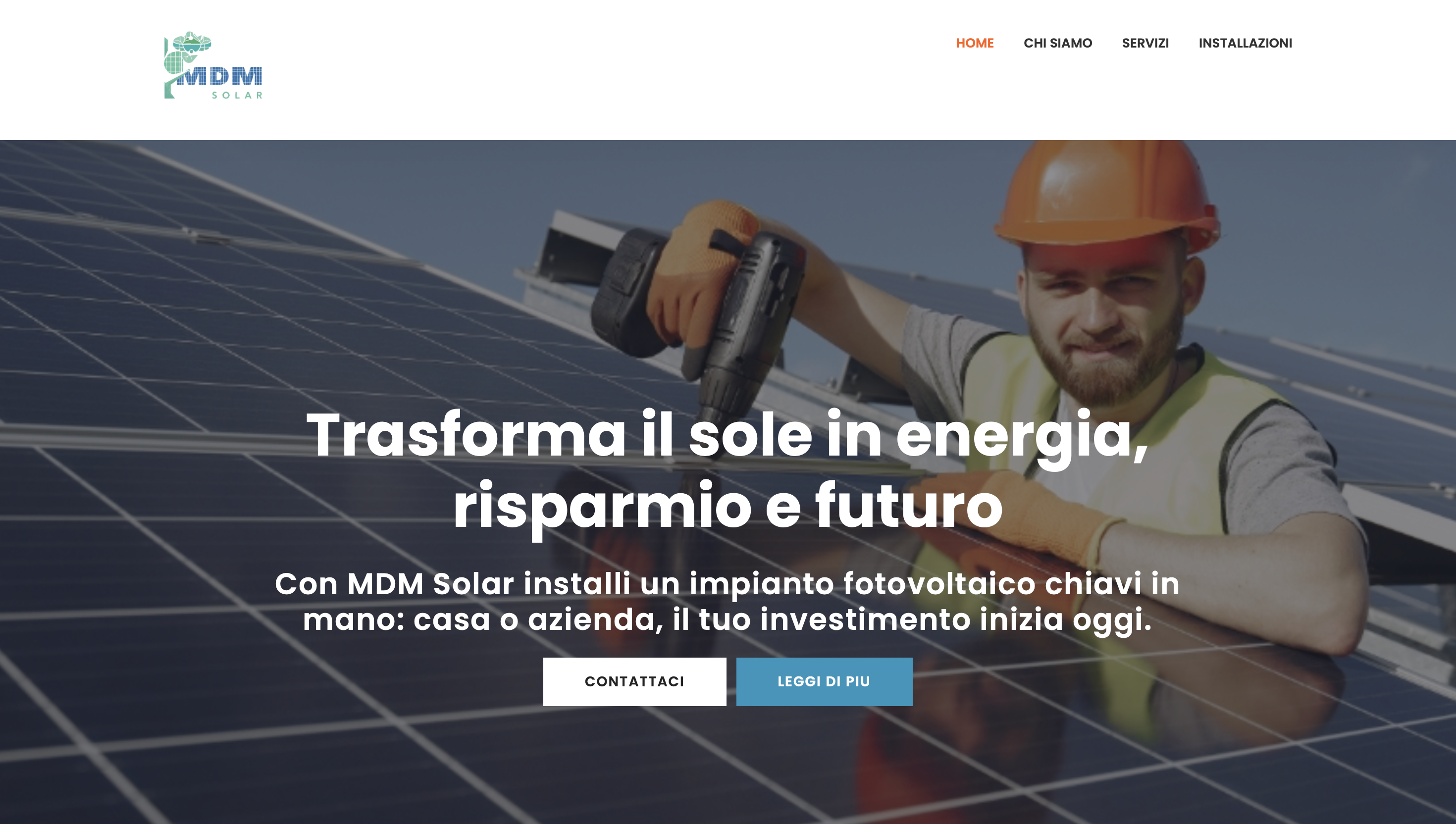 MDM Solar - Landing Page Design & Development